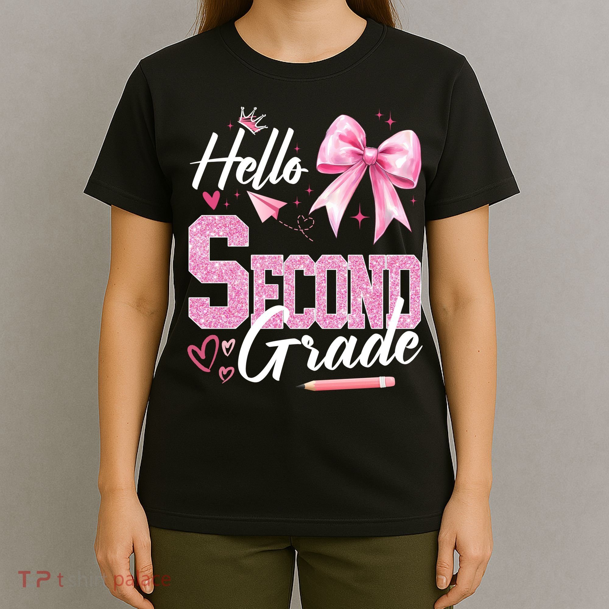 Hello Second 2nd Grade First Day Of School Coquette Teacher T-Shirt
