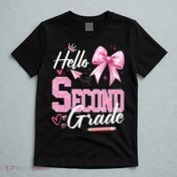 Hello Second 2nd Grade First Day Of School Coquette Teacher T-Shirt thumb 5