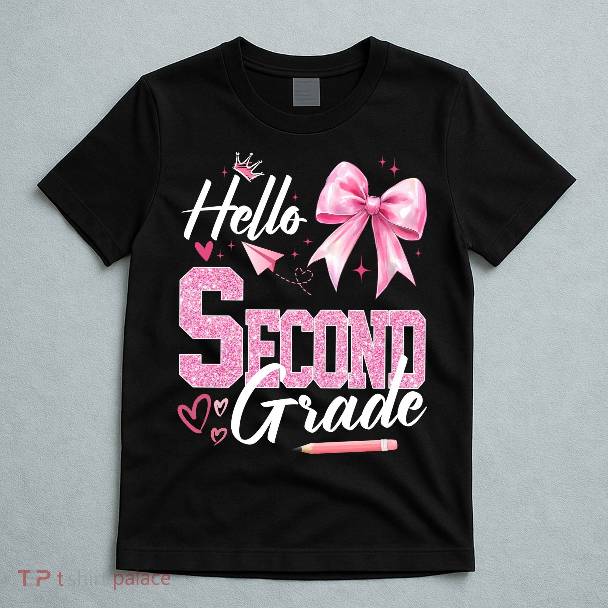 Hello Second 2nd Grade First Day Of School Coquette Teacher T-Shirt
