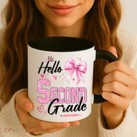 Hello Second 2nd Grade First Day Of School Coquette Teacher Coffee Mug thumb 3
