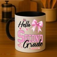 Hello Second 2nd Grade First Day Of School Coquette Teacher Coffee Mug thumb 4