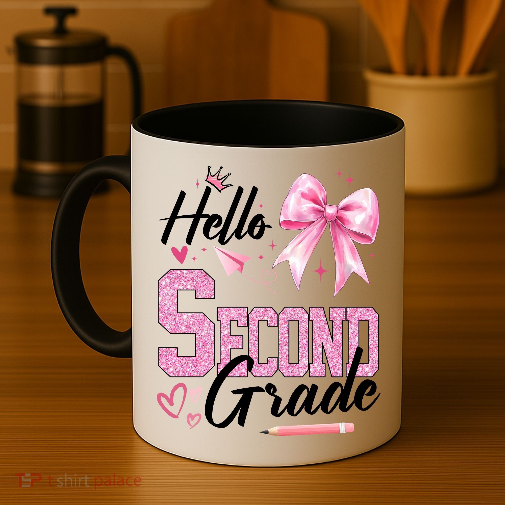 Hello Second 2nd Grade First Day Of School Coquette Teacher Coffee Mug