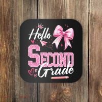 Hello Second 2nd Grade First Day Of School Coquette Teacher Coaster thumb 0