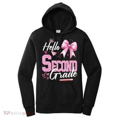 Hello Second 2nd Grade First Day Of School Coquette Teacher Women's Hoodie