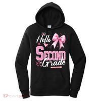 Hello Second 2nd Grade First Day Of School Coquette Teacher Women's Hoodie thumb 0