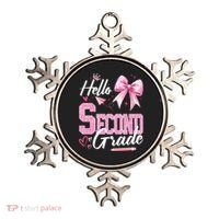 Hello Second 2nd Grade First Day Of School Coquette Teacher Ornament thumb 0
