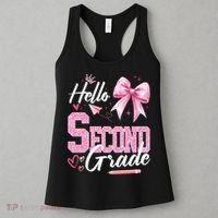 Hello Second 2nd Grade First Day Of School Coquette Teacher Women's Tank Top thumb 3