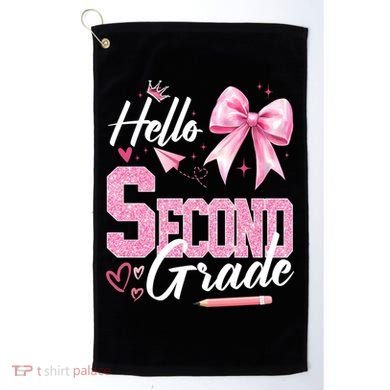 Hello Second 2nd Grade First Day Of School Coquette Teacher Golf Towel