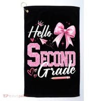 Hello Second 2nd Grade First Day Of School Coquette Teacher Golf Towel thumb 0