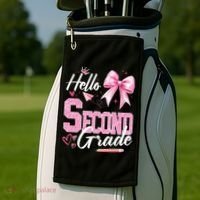 Hello Second 2nd Grade First Day Of School Coquette Teacher Golf Towel thumb 2