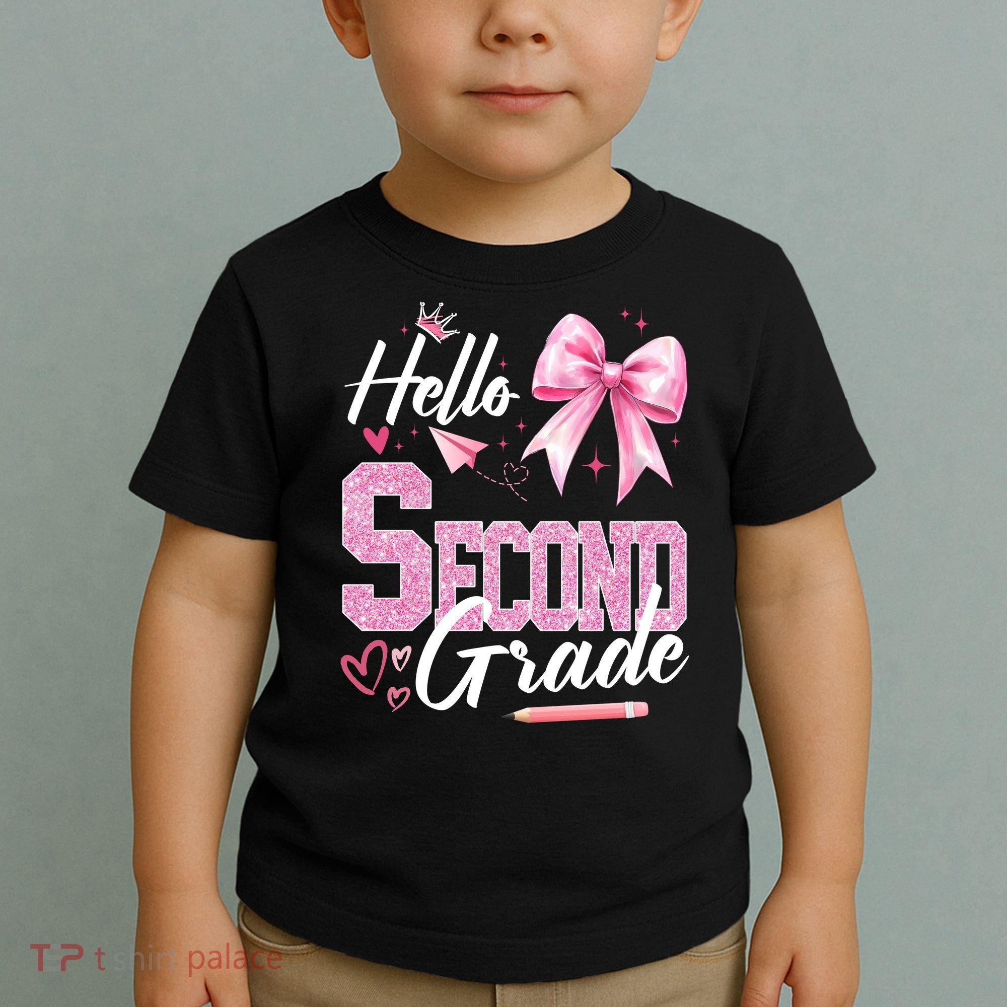Hello Second 2nd Grade First Day Of School Coquette Teacher Toddler T-Shirt