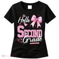 Hello Second 2nd Grade First Day Of School Coquette Teacher Women's T-Shirt thumb 0