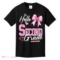 Hello Second 2nd Grade First Day Of School Coquette Teacher Kids T-Shirt thumb 0