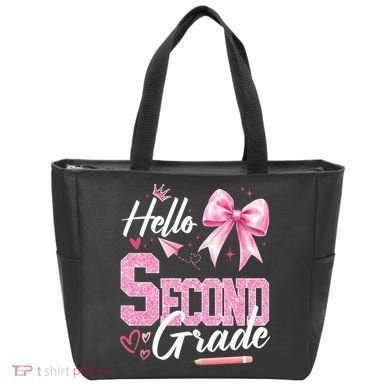 Hello Second 2nd Grade First Day Of School Coquette Teacher Tote Bag