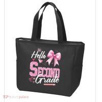 Hello Second 2nd Grade First Day Of School Coquette Teacher Tote Bag thumb 3
