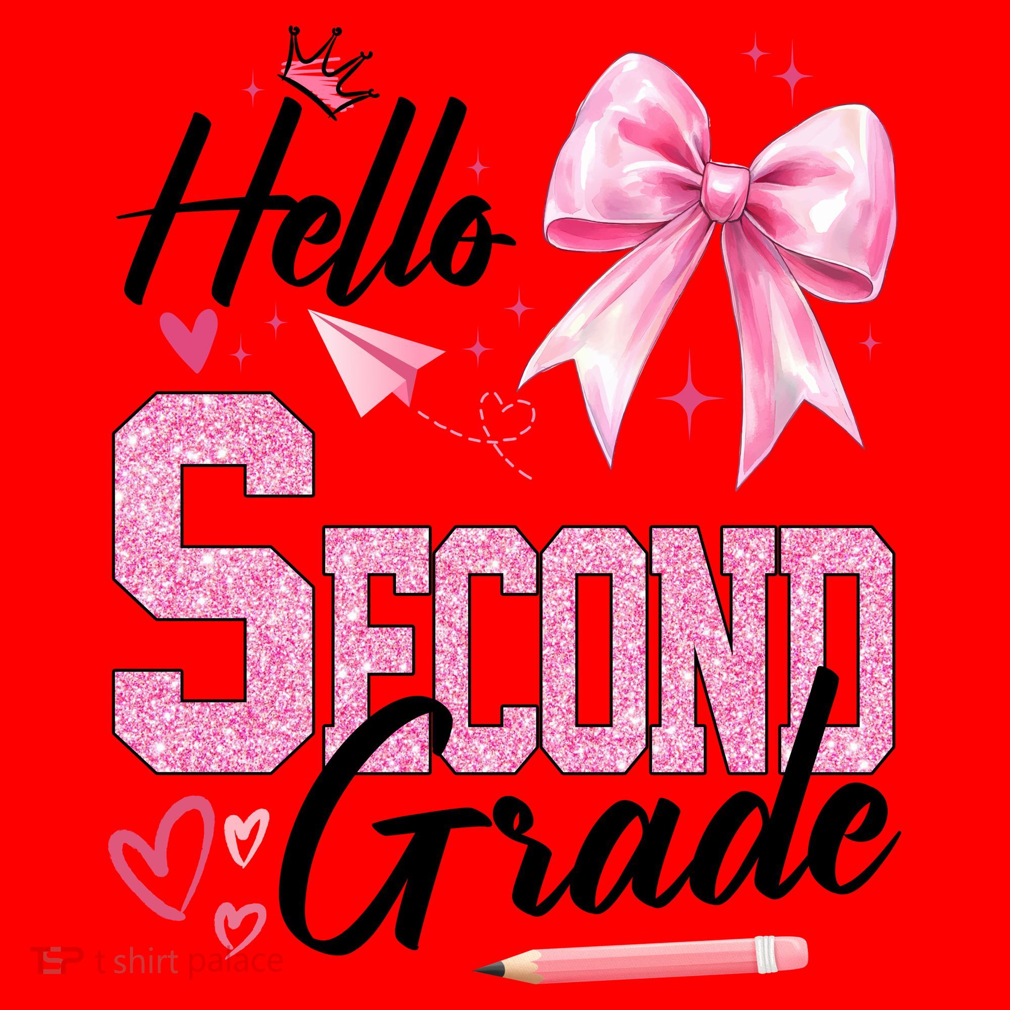 Hello Second 2nd Grade First Day Of School Coquette Teacher Santa Hat