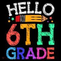 Hello Sixth 6Th Grade Back To School Students Teachers Gift Doggie Tank thumb 4