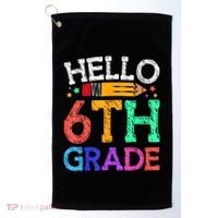 Hello Sixth 6Th Grade Back To School Students Teachers Gift Golf Towel thumb 0