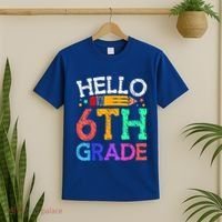 Hello Sixth 6Th Grade Back To School Students Teachers Gift T-Shirt thumb 2