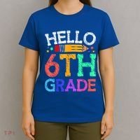 Hello Sixth 6Th Grade Back To School Students Teachers Gift T-Shirt thumb 4