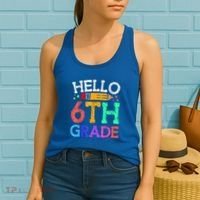 Hello Sixth 6Th Grade Back To School Students Teachers Gift Women's Tank Top thumb 2