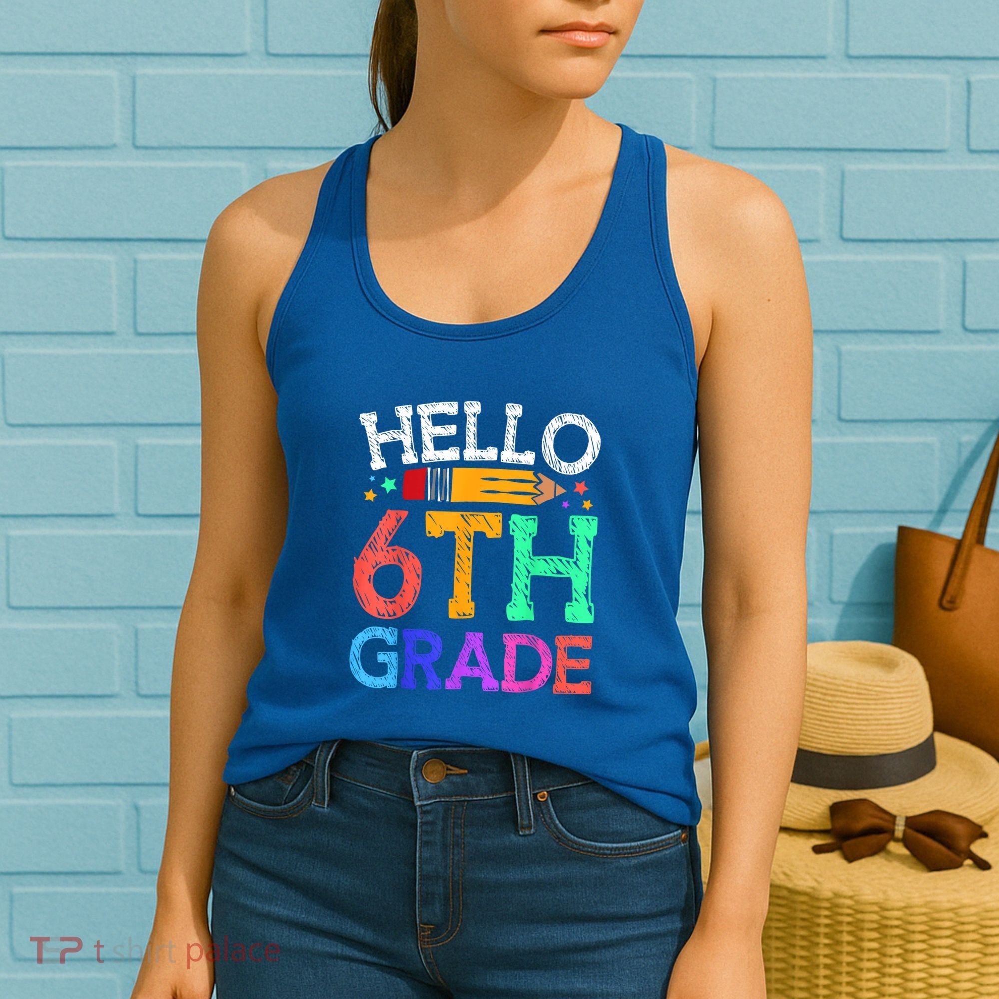 Hello Sixth 6Th Grade Back To School Students Teachers Gift Women's Tank Top