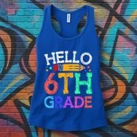 Hello Sixth 6Th Grade Back To School Students Teachers Gift Women's Tank Top thumb 3