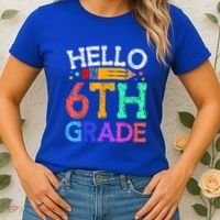 Hello Sixth 6Th Grade Back To School Students Teachers Gift Women's T-Shirt thumb 2
