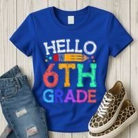 Hello Sixth 6Th Grade Back To School Students Teachers Gift Women's T-Shirt thumb 3