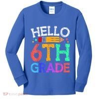 Hello Sixth 6Th Grade Back To School Students Teachers Gift Kids Long Sleeve Shirt thumb 0