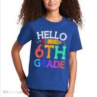 Hello Sixth 6Th Grade Back To School Students Teachers Gift Kids T-Shirt thumb 2
