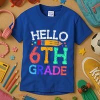 Hello Sixth 6Th Grade Back To School Students Teachers Gift Kids T-Shirt thumb 3