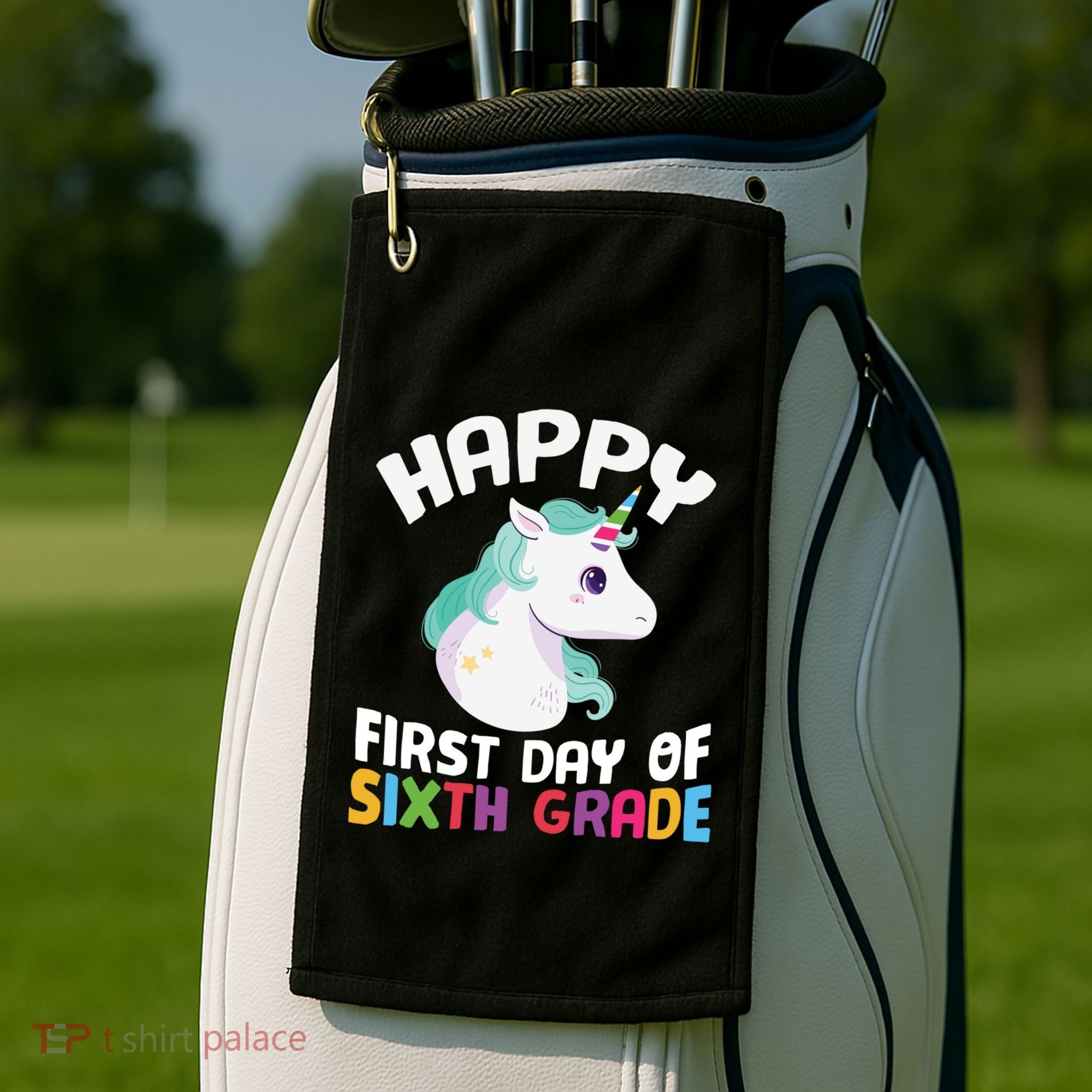 Happy Sixth 6Th Grade Back School 1St Day Of School Unicorn Gift Golf Towel