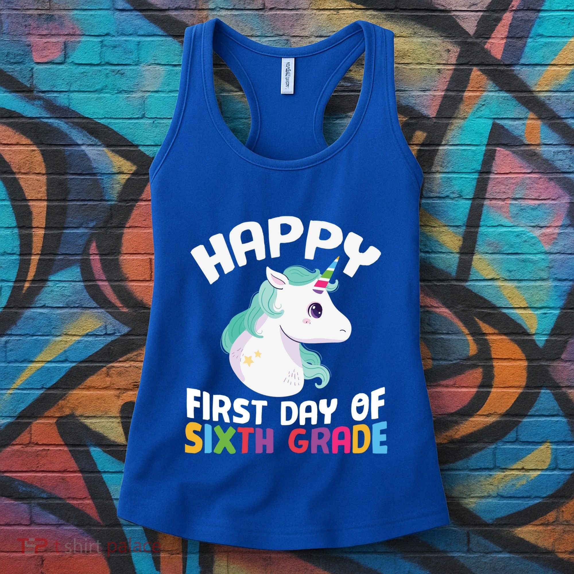 Happy Sixth 6Th Grade Back School 1St Day Of School Unicorn Gift Women's Tank Top