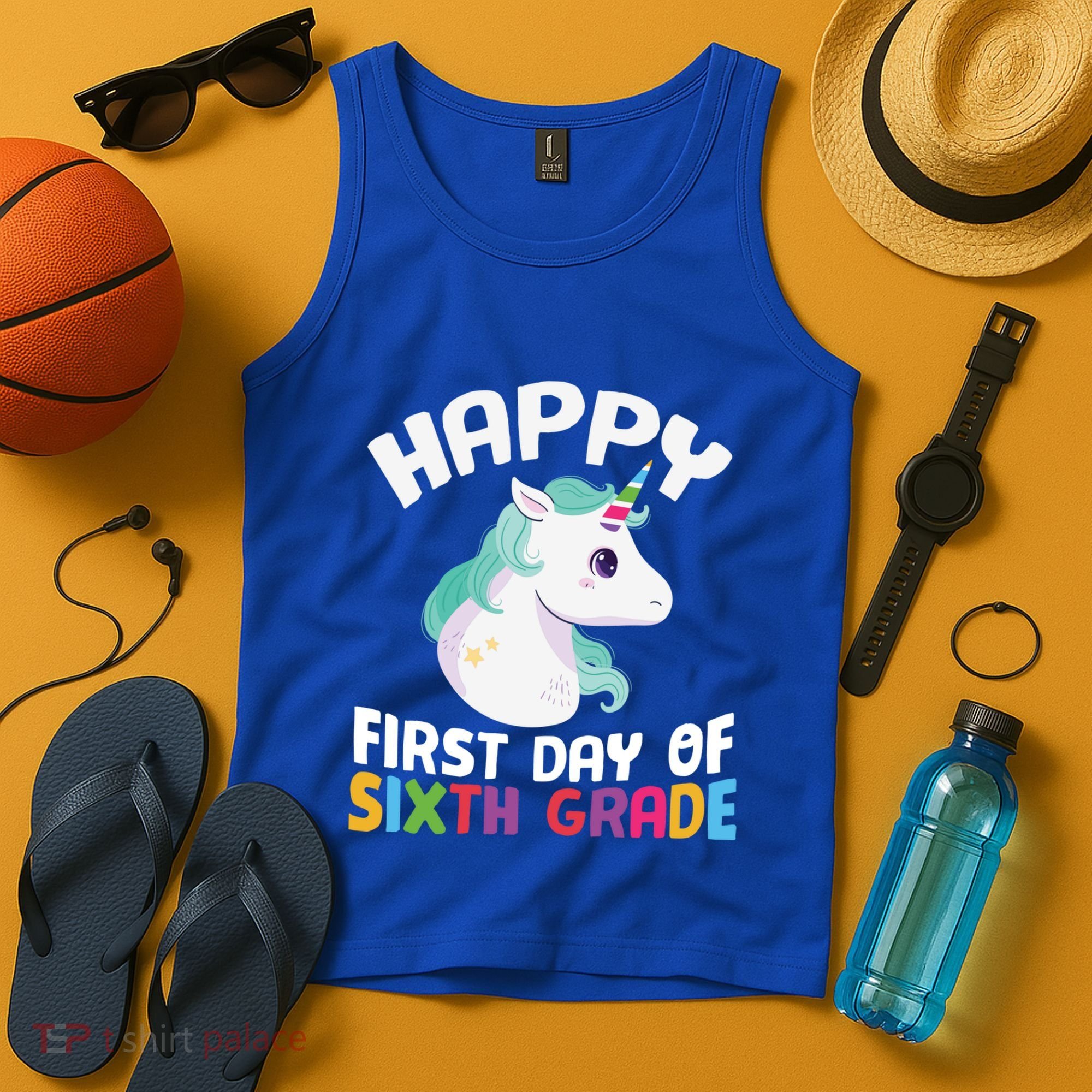 Happy Sixth 6Th Grade Back School 1St Day Of School Unicorn Gift Tank Top