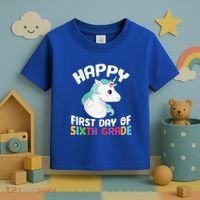 Happy Sixth 6Th Grade Back School 1St Day Of School Unicorn Gift Toddler T-Shirt thumb 3
