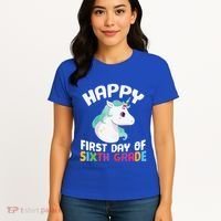 Happy Sixth 6Th Grade Back School 1St Day Of School Unicorn Gift Women's T-Shirt thumb 4