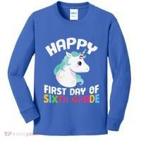 Happy Sixth 6Th Grade Back School 1St Day Of School Unicorn Gift Kids Long Sleeve Shirt thumb 0