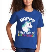 Happy Sixth 6Th Grade Back School 1St Day Of School Unicorn Gift Kids T-Shirt thumb 2