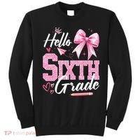 Hello Sixth 6th Grade First Day Of School Coquette Teacher Girl Sweatshirt thumb 0
