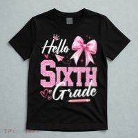 Hello Sixth 6th Grade First Day Of School Coquette Teacher Girl T-Shirt thumb 5