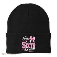 Hello Sixth 6th Grade First Day Of School Coquette Teacher Girl Beanie thumb 0