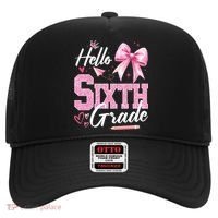 Hello Sixth 6th Grade First Day Of School Coquette Teacher Girl Hat thumb 0