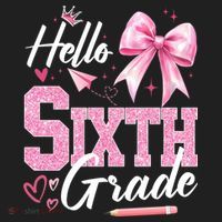 Hello Sixth 6th Grade First Day Of School Coquette Teacher Girl Hat thumb 2
