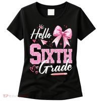 Hello Sixth 6th Grade First Day Of School Coquette Teacher Girl Women's T-Shirt thumb 0