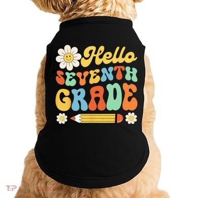 Hello Seventh 7th Grade Back To School Teachers Doggie Tank