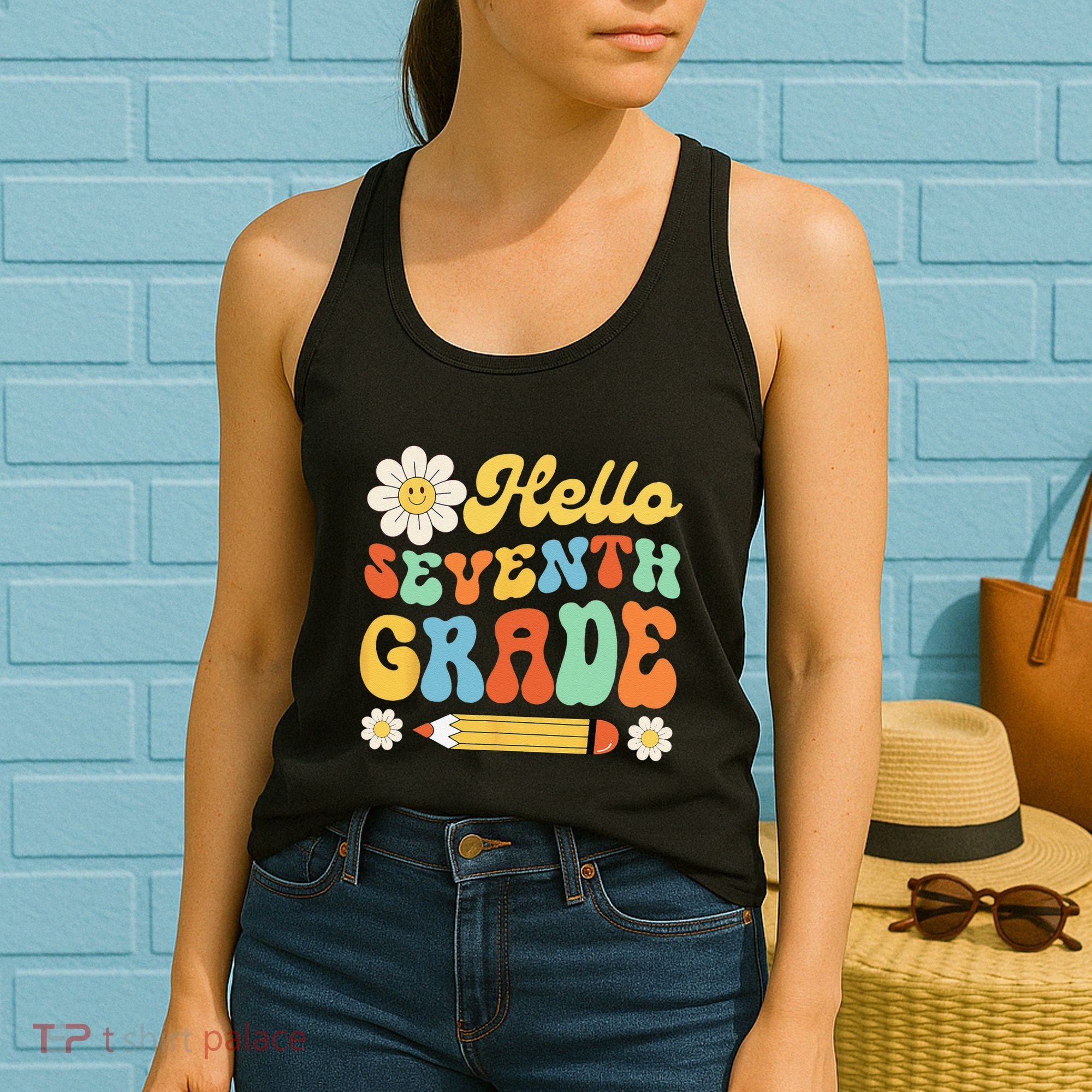 Hello Seventh 7th Grade Back To School Teachers Women's Tank Top
