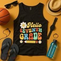 Hello Seventh 7th Grade Back To School Teachers Tank Top thumb 4