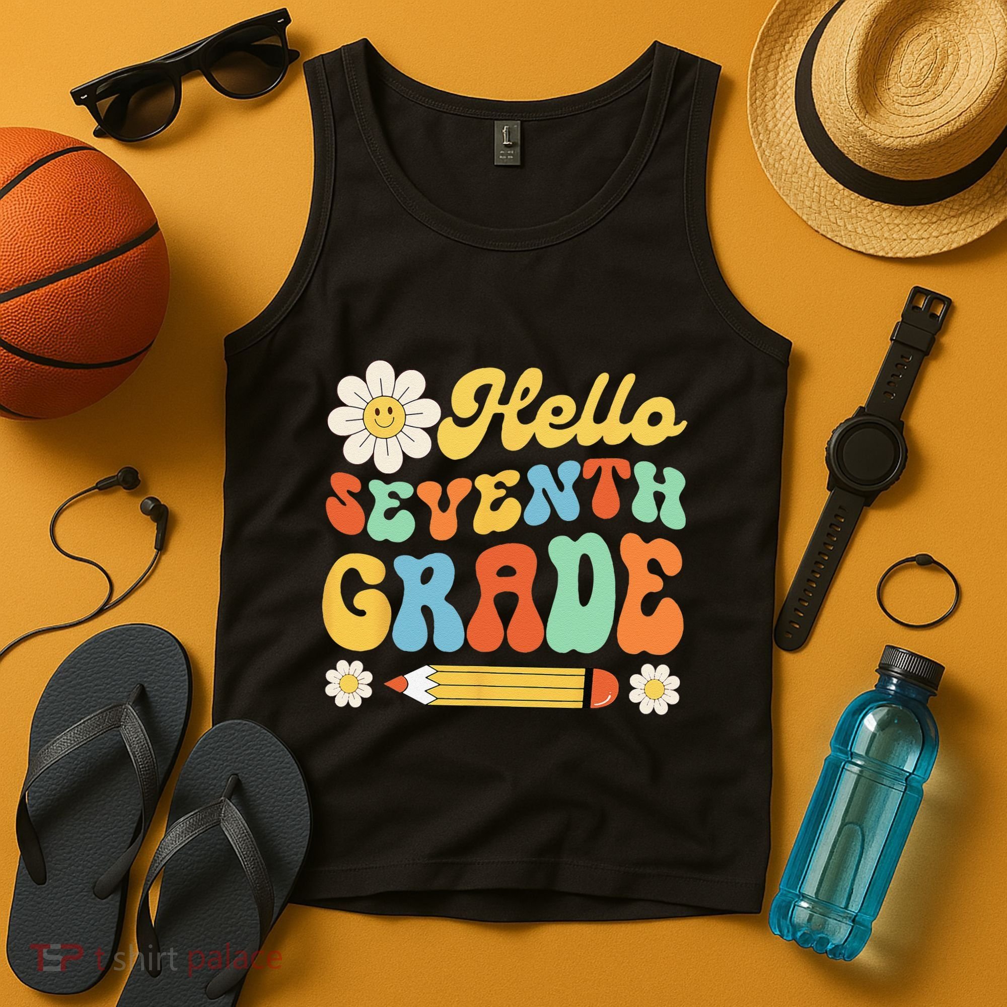 Hello Seventh 7th Grade Back To School Teachers Tank Top