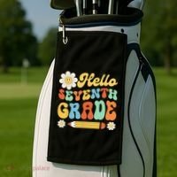 Hello Seventh 7th Grade Back To School Teachers Golf Towel thumb 2